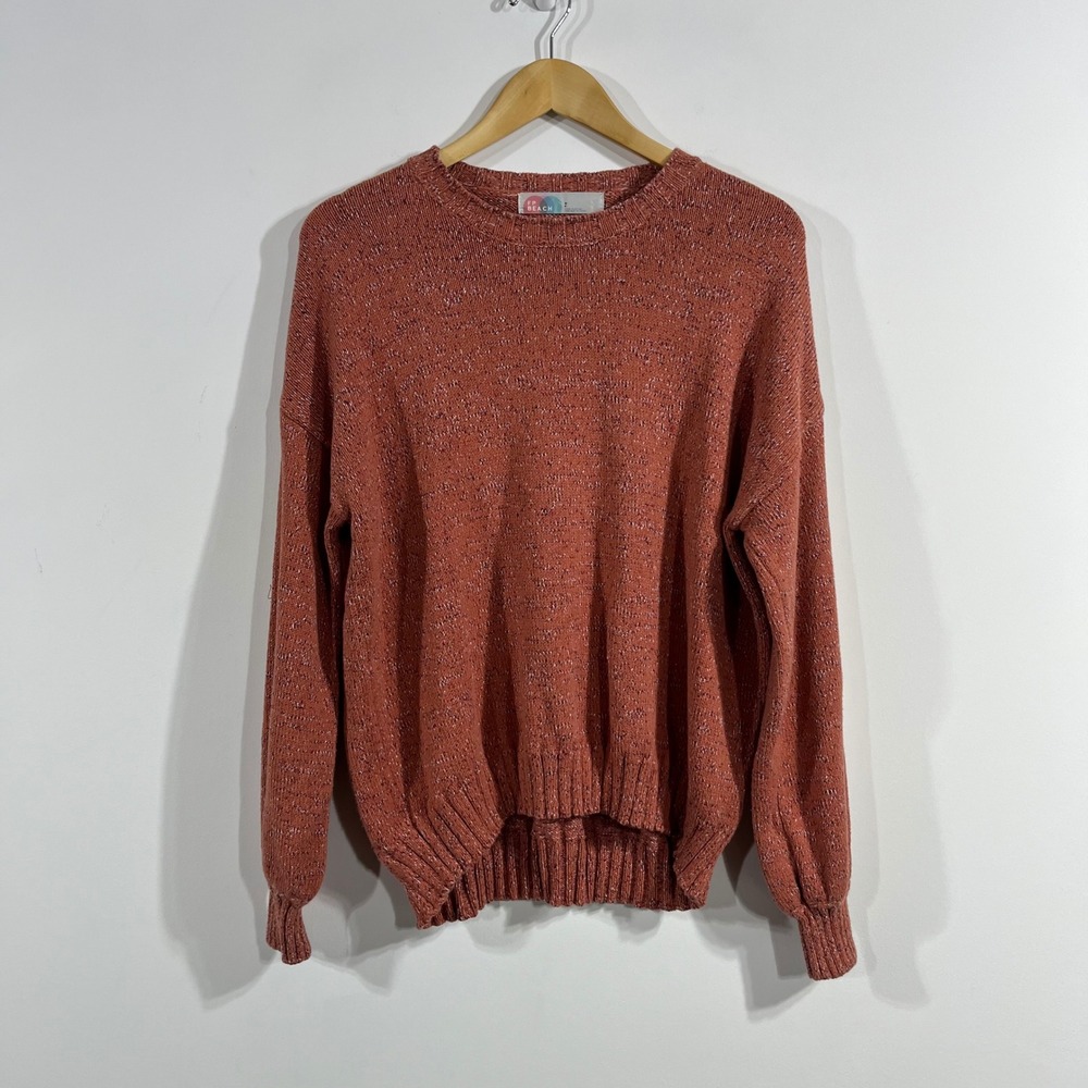 FP Beach Fisherman Coastal Beachy Knit Crewneck Sweater Wome Small Granola Indie
